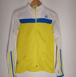 ADIDAS Athletic Sport Zipper Jacket Neon Athleisure Gym Active Wear Climalite